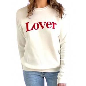 NEW OAT COLLECTIVE lover long sleeve sweatshirt in vintage white